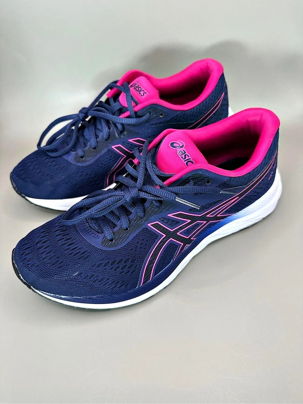 Asics Gel Excite 6 Running Shoes Women's 10 Navy/Pink Sneakers 1012A150.